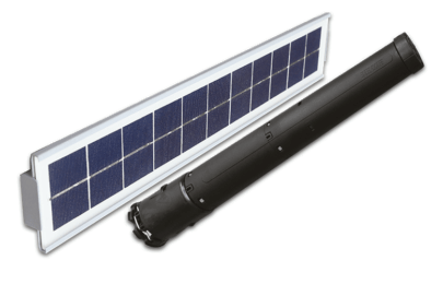 Photo du moteur autonome avec son capteur solaire Bubendorff