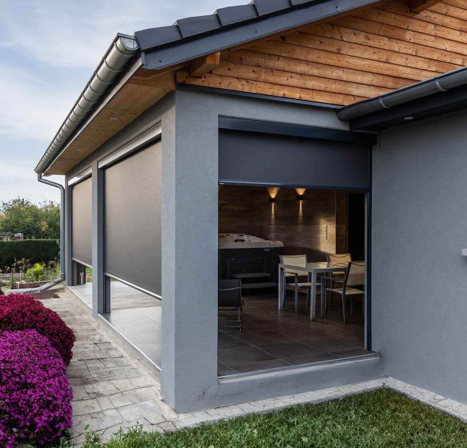 Volet store toile électrique zip réalisation Bubendorff 1